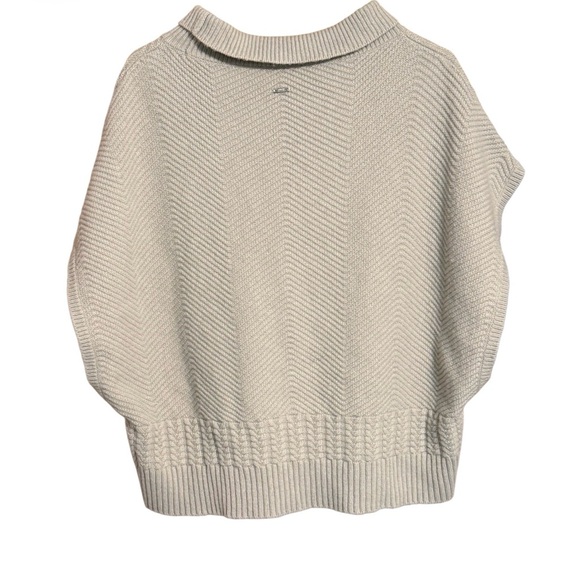 Armani Exchange AX Wool Blend Mock Neck Poncho Sweater Women’s M Beige Knit - Picture 2 of 4